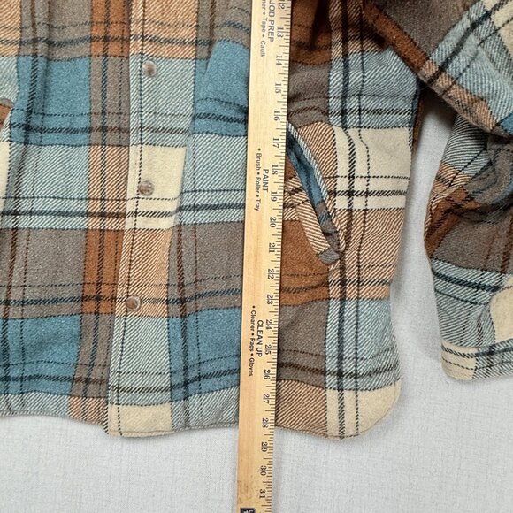 Vintage Breezy Point Plaid Fleece Lined Flannel Shirt Jacket Shacket Size L - Picture 10 of 13